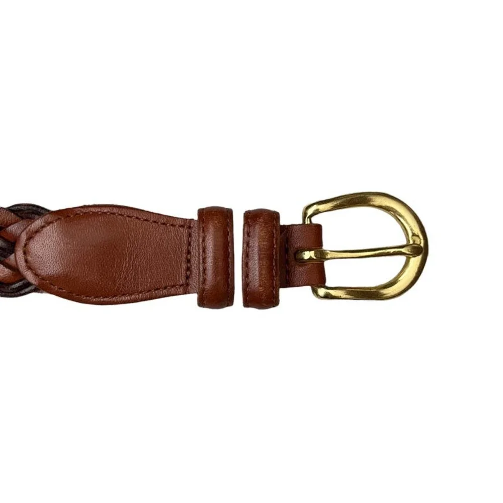 Coach Braided Woven Leather Belt in British Tan Size 42/105